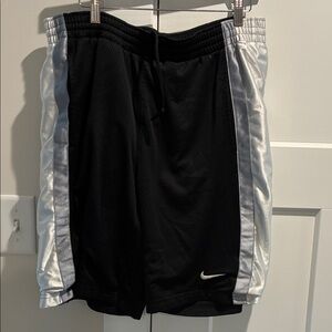 Nike Men's Athletic Shorts in Black with Silver Stripes